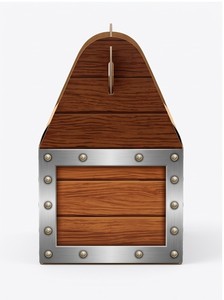 Pirate Treasure <b>Party</b> <b>Boxes</b> With Handle Paperboard Gift Craft Self Erecting Rectangular Design UV Printed Four Color Printing - Product Image 3