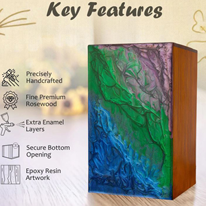 Decorative Wooden Cremation Urn with Cross Design Wooden Funeral Urn for Memorial Services by AYAANS - Product Image 3