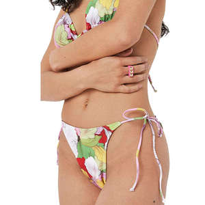 Hot Women's Pink Plaid & <b>Letter</b> Print Halter Neck Two Piece Bikini Set with Eco-Friendly Stretch Fabric - Product Image 4