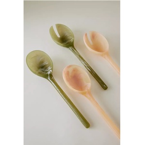 <b>Green</b> Resin Salad Servers Set with Unique Spoon and Fork Design Dishwasher and <b>Microwave</b> Safe for Serving Salads - Product Image 3