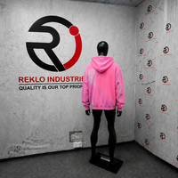 Sweat à capuche oversize vintage rose vieilli avec fermeture éclair et détails en strass, style streetwear unisexe, 100 % coton, hiver