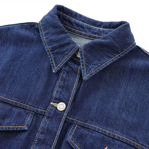 Camisa de Mezclilla para Mujer, Blusa de Manga Larga con Botones, Top Informal de Corte Regular, Azul, Elegante, con Bolsillos, Estampado, Transpirable, para Verano - Product Image 6