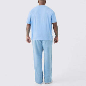 Pantalon de survêtement unisexe personnalisé à jambe large en coton épais, coupe oversize, style streetwear, effet délavé vintage, en molleton, OEM ODM - Product Image 3