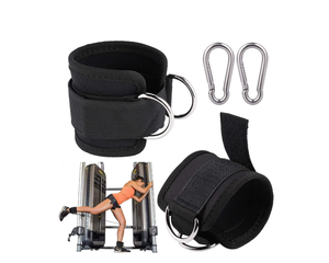 2 Correas de Tobillo Ajustables de Neopreno, Protección Profesional para Máquinas de Cable, Acolchadas con Doble Anillo en D, Accesorio para Entrenamiento de Piernas en el Gimnasio - Product Image 1