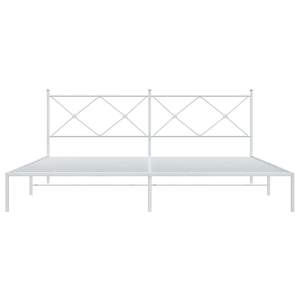 Cadre de lit complet en acier blanc thermolaqué, lit rectangulaire en métal - Product Image 4