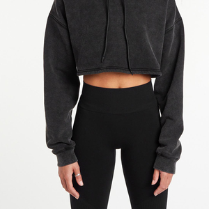 Sweat-shirt à capuche surdimensionné tendance pour femme, haut court à capuche en polaire chaude à manches longues avec style décontracté et tendance pour femme - Product Image 4