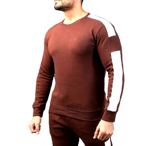 New Fashion Men's High Quality 100% Cotton Sweat <b>Suit</b> Casual Style Custom Logo Solid Pattern Plain Blank Option - Product Image 3