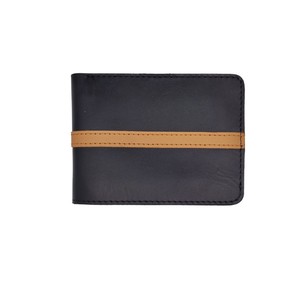 Genuine Leather Women's Premium High Quality Card Holder Short OEM Wholesale Black Beige Striped Design <b>RFID</b> Lining for Women - Product Image 1