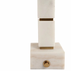 Modern Marble <b>Bedside</b> Lamp With Layered Geometric Design Elegant Gold Details And Sophisticated Ambient Lighting - Product Image 3