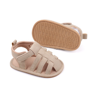 Sandales d'été confortables pour bébés de 0 à 18 <span class=keywords><strong>mois</strong></span> Sandales plates à semelles en caoutchouc antidérapantes Chaussures respirantes pour tout-petits pour garçons - Product Image 4