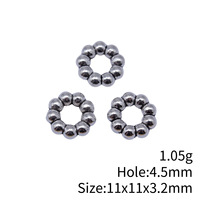 Kugel-Cluster-Blumenring-Abstandsperle 11x11x3,2mm Silberfarbene Zinklegierung für Gestapeltes Boho-Armband