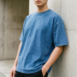 Nouvel Arrivage T-shirt Uni Grande Taille Délavé 230 GSM Coupe Oversize Épaules Tombantes 100% Coton Personnalisable Haute Qualité - Product Image 5