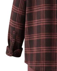 Camisa de Franela a Cuadros Personalizada para Hombre, Chaqueta de Franela a Cuadros, Color Borgoña y Negro, Manga Larga, Cierre de Botones, Estilo Casual, Sobrecamisa a Cuadros, Ropa de Invierno Cálida, Venta al Por Mayor - Product Image 5