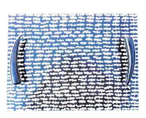 Plateaux de service et de rangement en os incrusté blanc et noir pour mariages, fêtes et événements – Plats de service très tendance pour la décoration de table - Product Image 4