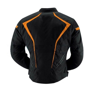 Chaqueta de Motocicleta Negra y Naranja para Hombre, Manga Larga, Resistente al Viento, con Bloques de Color, para Todas las Estaciones, Ropa de Carreras - Product Image 3