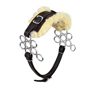 Hackamore sans bit réglable en cuir rembourré à motif floral pour cheval, équipement d'équitation anglais et western - Product Image 2