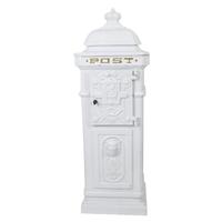 Boîte aux lettres haute de style campagnard antique, artisanale en fonte et aluminium, pour jardin, ferme, pelouse, à monter au sol