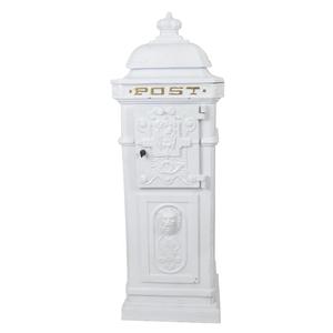 Country Style Antique Tall Pillar Post <b>Box</b> Handicrafts Cast Iron Aluminium Garden Farmhouse Lawn Display Letter <b>Box</b> Ground Mount - Product Image 3