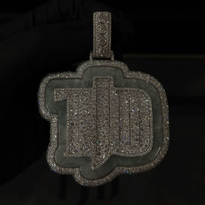 Pendentif Thème Moissanite Lettre TJD en Argent 925 Micro Pavé Taille Ronde Brillante Style Hiphop Unisexe pour Usage Quotidien - Product Image 1
