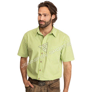 Custom Logo Men Green&White Trachten <b>Shirt</b> Stand Collar Bavarian <b>Shirt</b> Long Sleeve Slim Fit Oktoberfest Dress <b>Shirt</b> Factory - Product Image 2