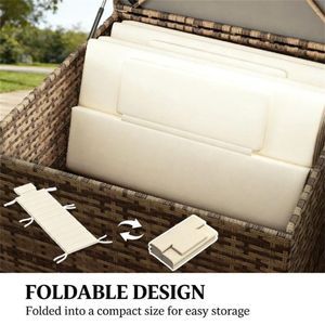 Set di Due Cuscini Pieghevoli Bianco Crema per Sdraio da Esterno (Solo Cuscino) - Product Image 2
