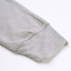 Men's Gray Full <b>Zip</b> Streetwear Tracksuit Set Solid Color 100% Cotton Casual <b>Joggers</b> Hooded Drawstring Closure Lightweight Winter - Product Image 5