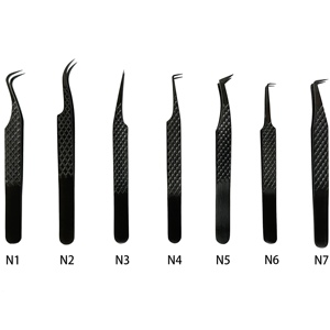 Pinces à cils en acier inoxydable à pointe lisse, pinces à cils à 45, 60, 90 degrés pour extensions de cils, ensemble de pinces, fournisseur en gros - Product Image 4