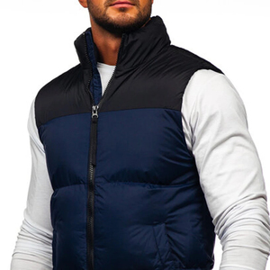 Mens Color Block Puffer Vest <b>Quilted</b> Sleeveless Waistcoat Zip Up <b>Winter</b> Outerwear Casual Outdoor Layering - Product Image 1