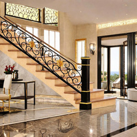 Barandilla de Escalera Moderna de Hierro Forjado, Pasamanos Decorativo para Escaleras, Balaustrada de Hierro Forjado Personalizada para Uso en Interiores y Exteriores