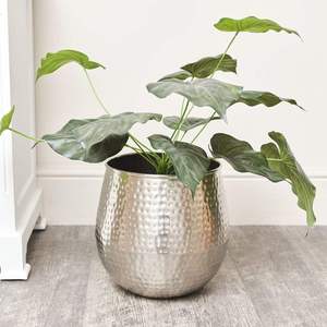 Jardinière en acier inoxydable / Pot de fleurs en métal / Jardinières pour plantes d'extérieur et d'intérieur, pot de fleurs en métal avec plante verte pour - Product Image 4