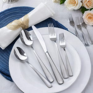 Ensembles de couverts en acier de portabilité Cuillère de mariage en laiton de l'Inde et fourchette en métal Couverts en acier miroir Couteaux de cuisine Incrustation d'os - Product Image 6