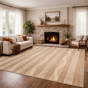Tapis en jute tissé à la main, tapis d'extérieur, tapis de sol avec différentes formes et couleurs, tapis en jute tressé carré pour la décoration - Product Image 6