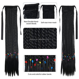 AliLeader Queue de cheval tressée noire avec bandeau Rave Accessoires pour cheveux Festival <span class=keywords><strong>Dreadlocks</strong></span> Pièce de perruque queue de cheval - Product Image 5