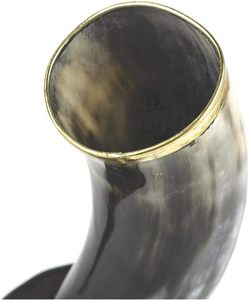 Vase à boire en corne naturelle, fait main, corne à bière viking - Product Image 4