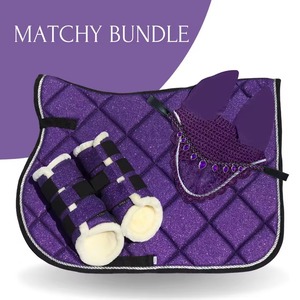 Wholesale Custom Durable All-Purpose Horse English Cotton Saddle Pad with Matching Bell <b>Boot</b> Tendon <b>Boot</b> & Fly Veils Set - Product Image 5