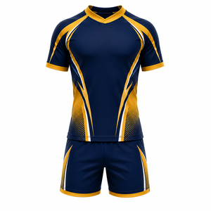Uniforme de rugby unisexe fabriqué en usine 2025, design personnalisé de haute qualité, antibactérien, respirant, 100% polyester, kit de rugby - Product Image 2