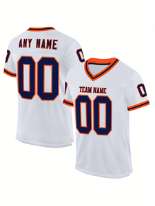 Maillot de baseball unisexe personnalisé blanc avec bordure orange et noire, imprimé par transfert thermique, respirant, 100% polyester, nom de l'équipe, n'importe quel nom 00 - Product Image 1