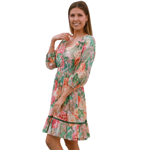 Vestido Mini Floral para Mujer, Vestido Casual de Verano con Volantes - Product Image 1