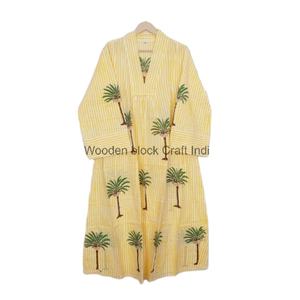 Vestido estilo vintage para fiesta de verano, dulce, de manga larga, de algodón con estampado de árboles, corte A, para mujer, lavable, cómodo, mini. - Product Image 1