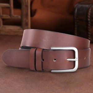 Cinturón de Cuero Genuino con Borde Crudo al por Mayor para Hombre, Cinturón de Búfalo de Grano Completo de Una Sola Capa Premium, Personalizado ODM LMB-0088C - Product Image 4