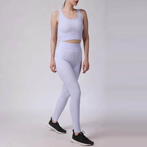 Conjunto de Yoga Sin Costuras 2027, 2 Piezas, Ropa Deportiva para Mujer, Leggings de Cintura Alta Acanalados y Sujetador Deportivo, Conjunto Atlético para Entrenamiento - Product Image 3