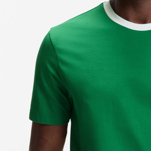 T-shirt pour homme avec col contrasté, matière de haute qualité, design élégant à prix abordable / Service OEM, conception de vêtements décontractés - Product Image 3