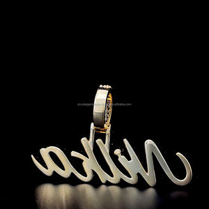 Totalmente hielo Moissanite personalizado letra pequeña colgante nombre personalizado encanto Collar para mujeres niños placa de identificación para regalo de aniversario - Product Image 4