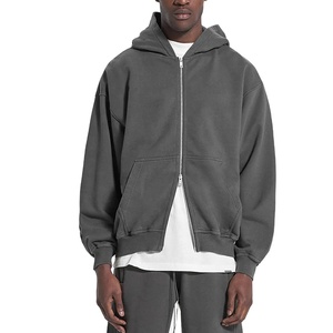 OEM personnalisé vintage sweat à capuche zippé surdimensionné unisexe jogging survêtements en coton survêtement deux pièces pantalon ensemble hommes 2025 motif imprimé - Product Image 5