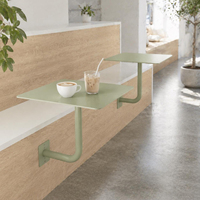 Table d'appoint murale en métal de style nordique moderne OEM, design flottant peu encombrant pour comptoirs de café/bar extérieur, personnalisable