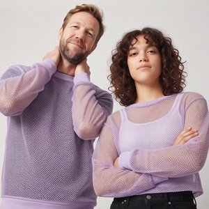 Camisa Transparente de Malla Ligera, Estilo Unisex, Sexy, de Poliéster, para Hombre y Mujer, Tops de Verano con Diseño de Red - Product Image 4
