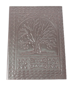 Handcrafted Handmade Recycled Cotton Paper With Tree Of Life Vintage Embossed Floral Design <b>Leather</b> Journal - Product Image 1