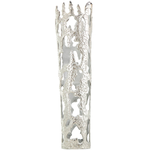 Premium Silver Finished Iron Handmade Eco-Friendly Lightweight Flower <b>Vase</b> <b>Unique</b> Coastal Design Rust Resistant Home Table Top - Product Image 2