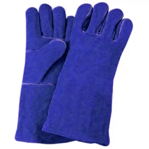 Gants de soudeur confortables en cuir de vachette pleine fleur avec doublure en tissu, équipement de sécurité industriel résistant aux étincelles et à la chaleur - Product Image 6
