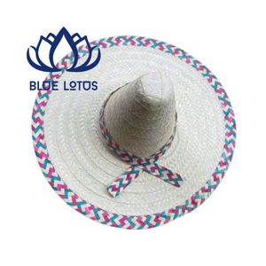 Chapeau de soleil unisexe à large bord rayé, style Fedora, en herbe tressée à la main, imprimé par sublimation, écologique, le plus vendu pour l'été - Product Image 1